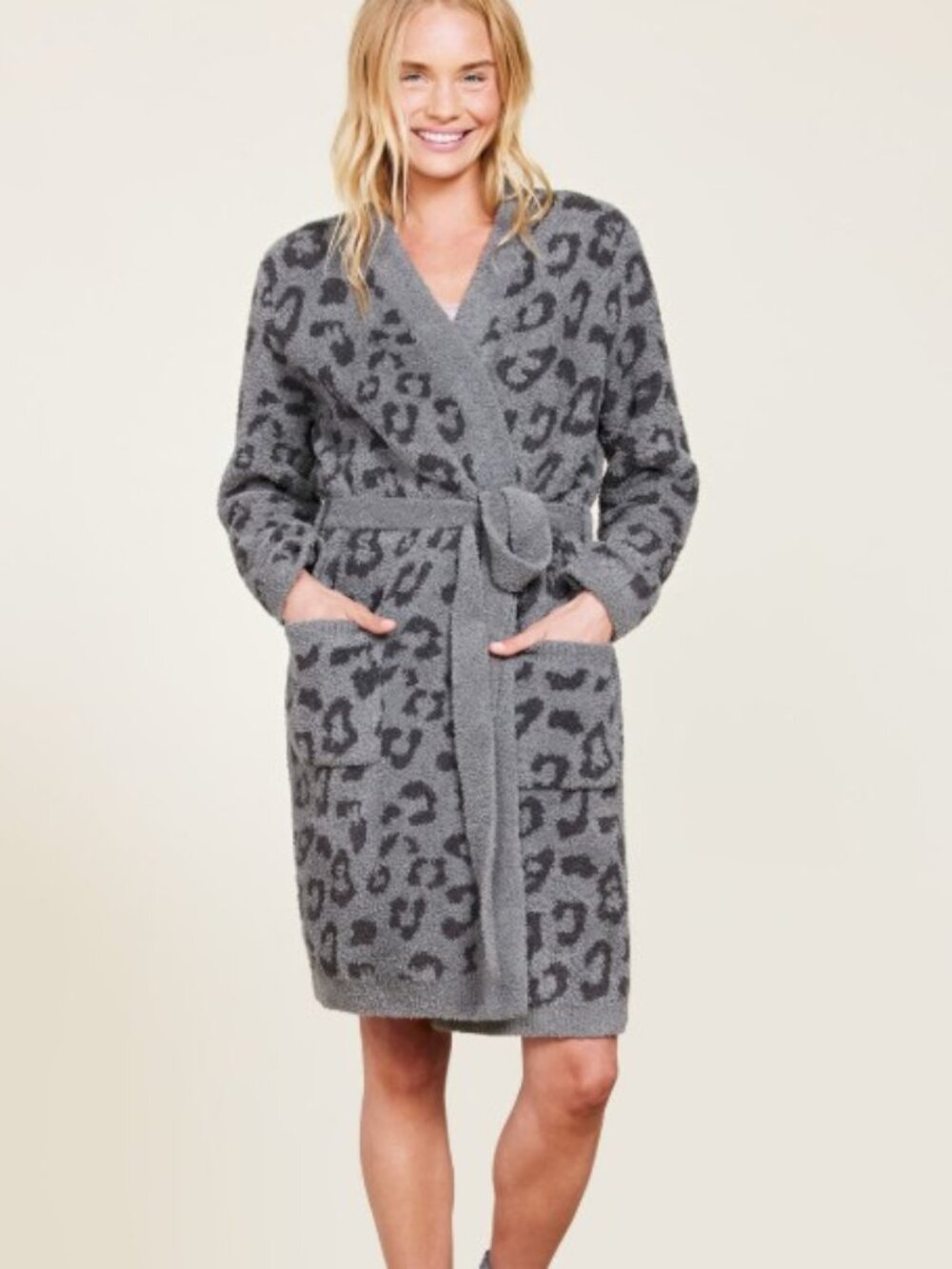 Barefoot Dreams S Robe Cozy Chic Gray Graphite In The Wild Cardigan Long Sweater